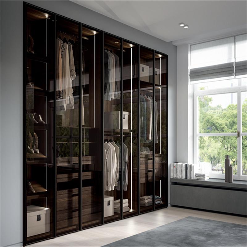 High end custom glass door wardrobe